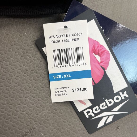 NWT Reebok Women's Windbreaker Jacket Laser Pink & Black XXL Retail $125 Charity - Picture 6 of 15